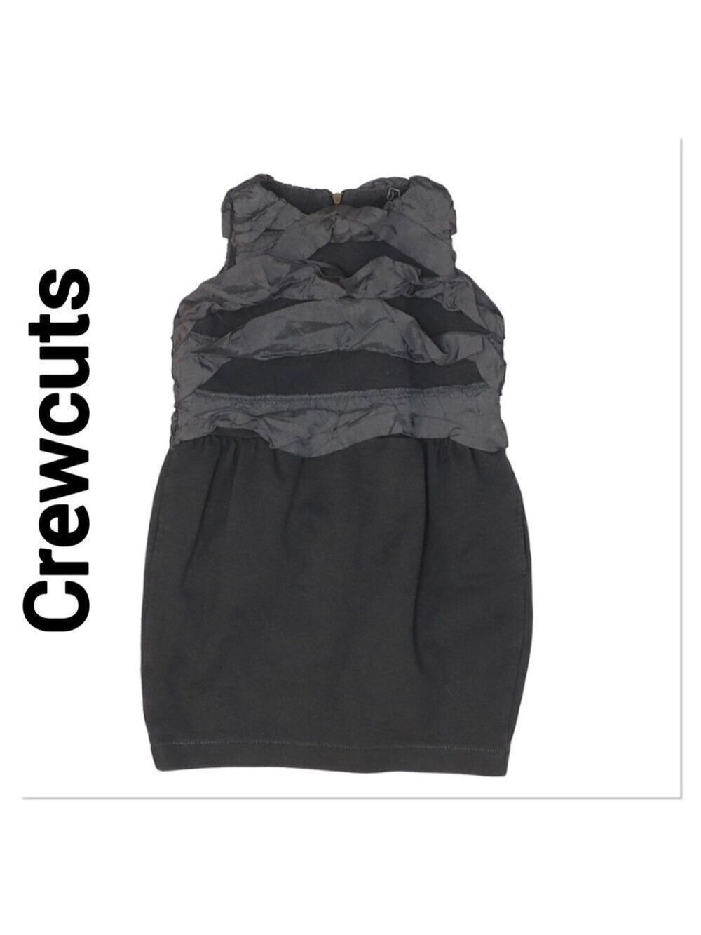 J. CREW CREWCUTS Gray Ruffle Shift Dress size 4/5